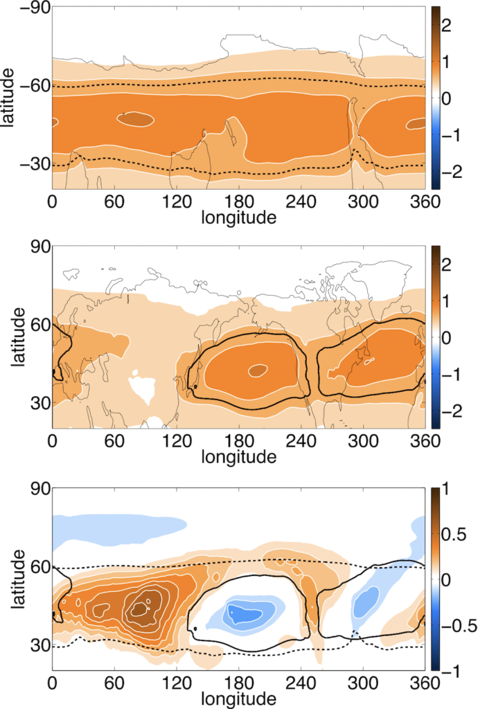 Observed annual average storminess.