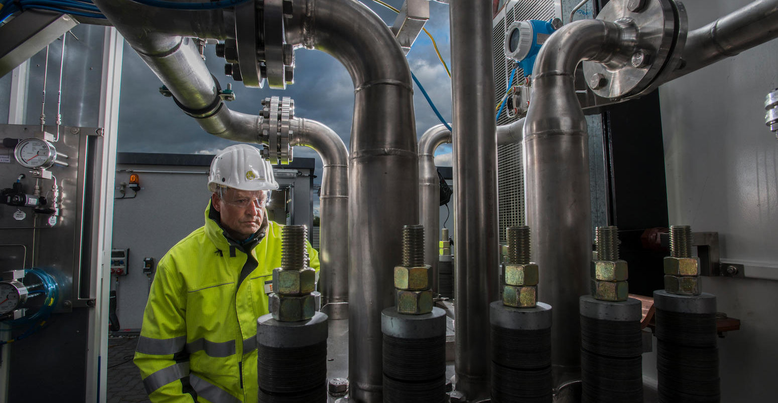 Hydrogen electrolyser, Hamburg, Germany.