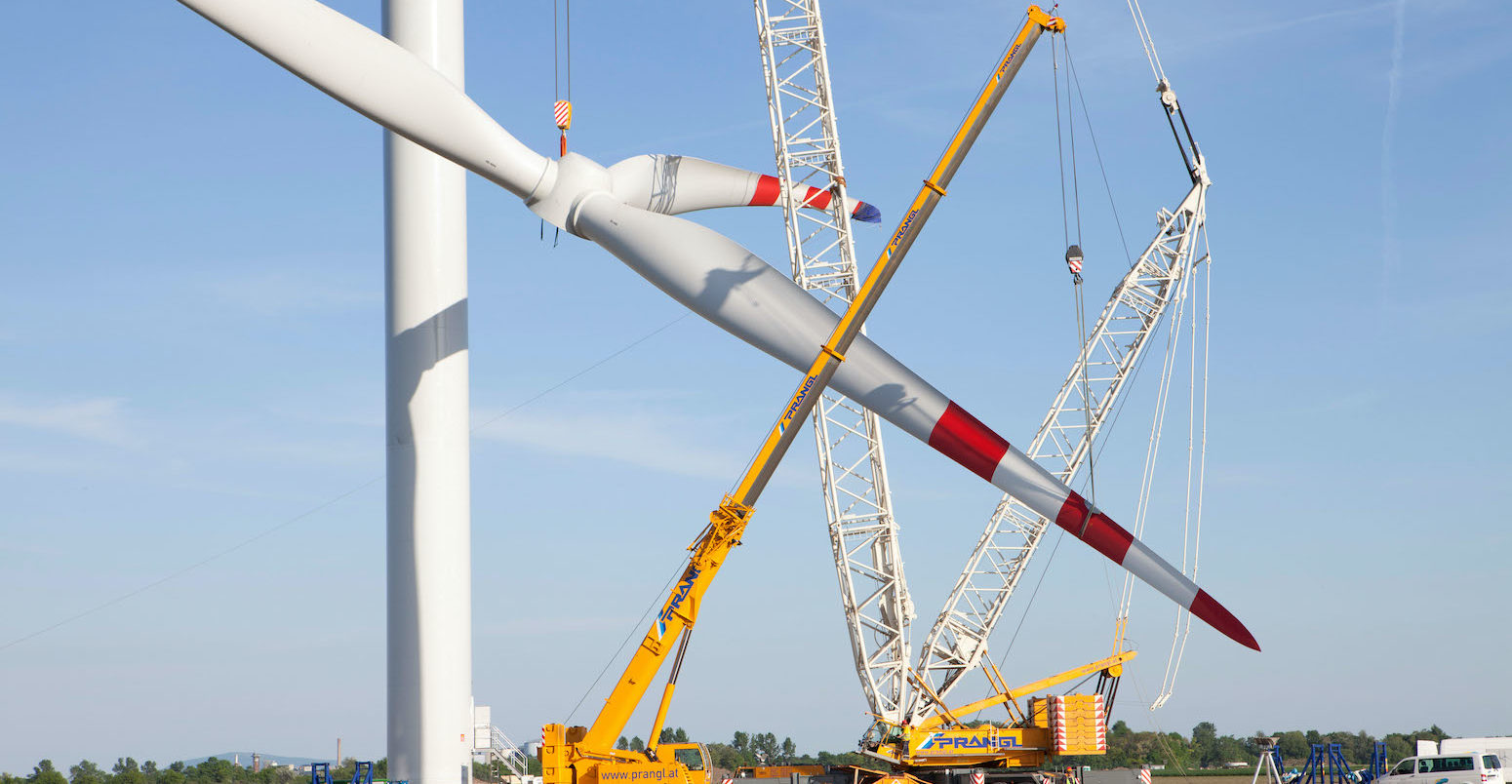 Construction of a wind turbine in Austria