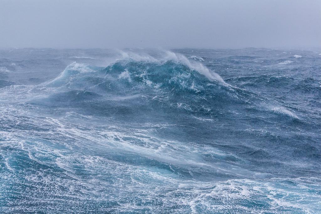 Wild seas in the Southern Ocean, south of Macquarie Island.