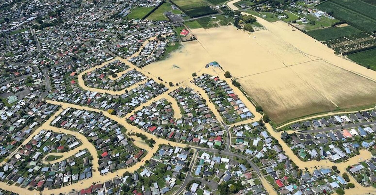 Floods caused by Cyclone Gabrielle in Hawke's Bay, New Zealand.