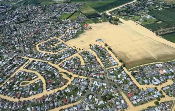 Floods caused by Cyclone Gabrielle in Hawke's Bay, New Zealand.