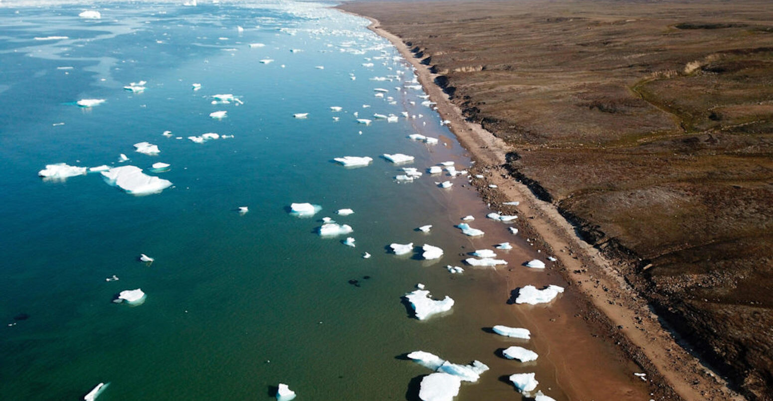 The coast of Jameson land on the edge of Scoresbysund, north east Greenland.