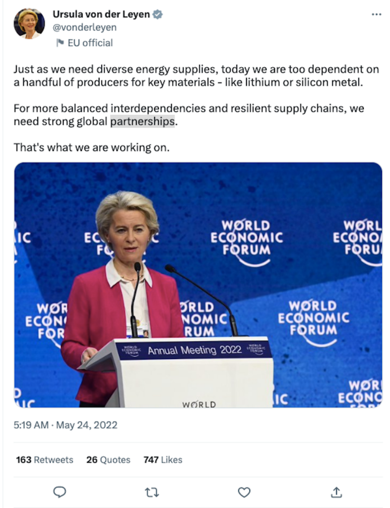 Ursula von der Leyen tweet screenshot