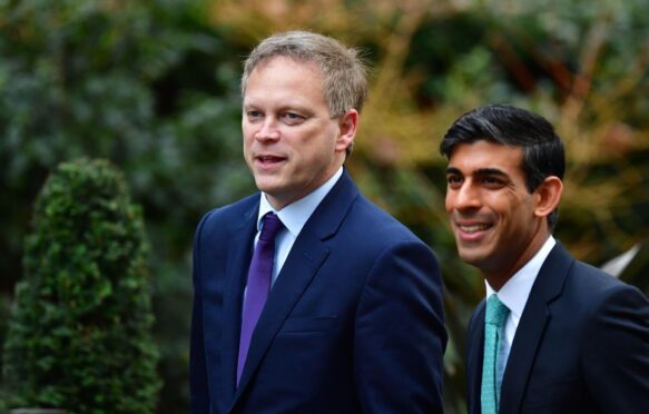 Grant Shapps and Rishi Sunak arrive for a weekly cabinet meeting in Downing Street on 7 January 2020.