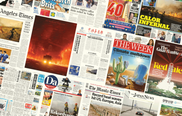 Montage of newspapers by Joe Goodman for Carbon Brief.