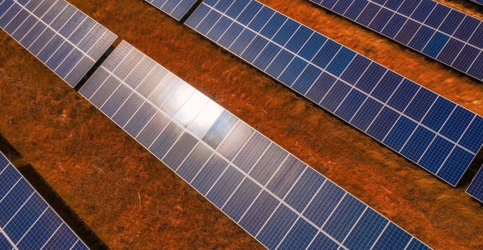 An array of solar panels in Michigan.