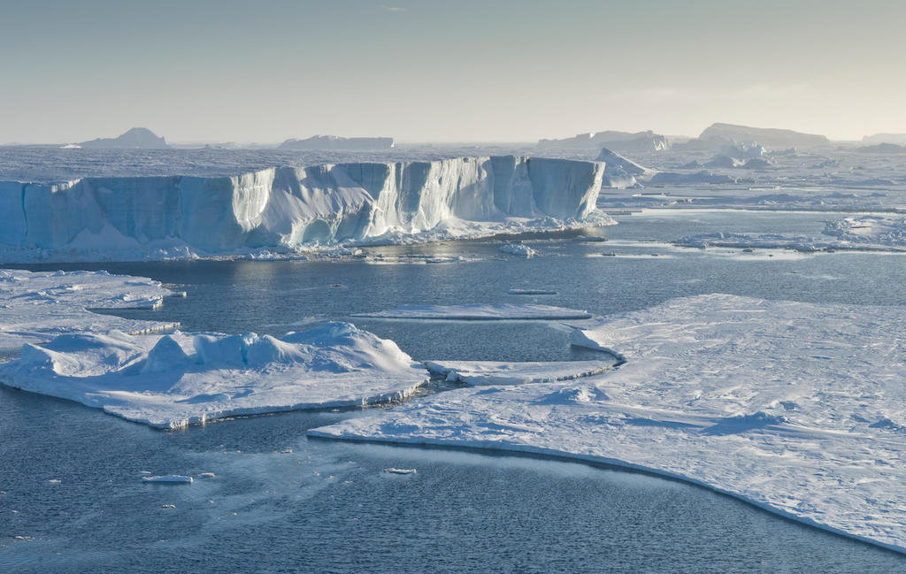 Splintered sea ice. 