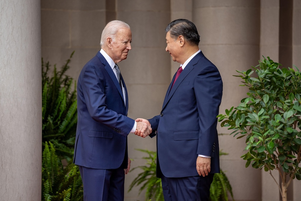 Chinese president Xi Jinping shakes hands with US president Joe Biden in California on 15 November. Both countries had issued a joint-statement the previous day outlining elements of a stocktake decision they anticipated.