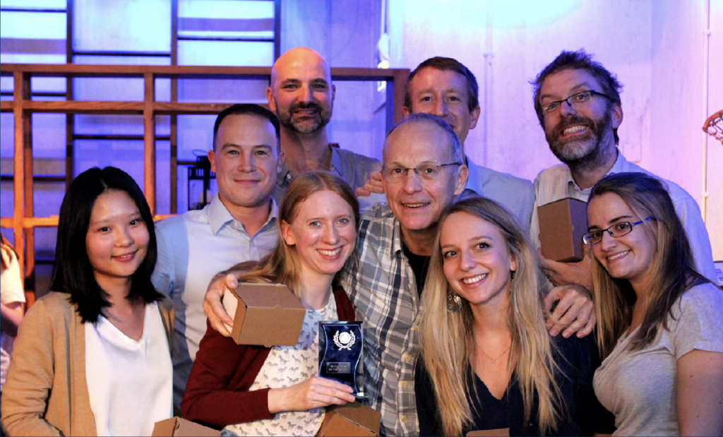 Prof Pete Betts with the winning BEIS ICE team at the 2018 Carbon Brief quiz