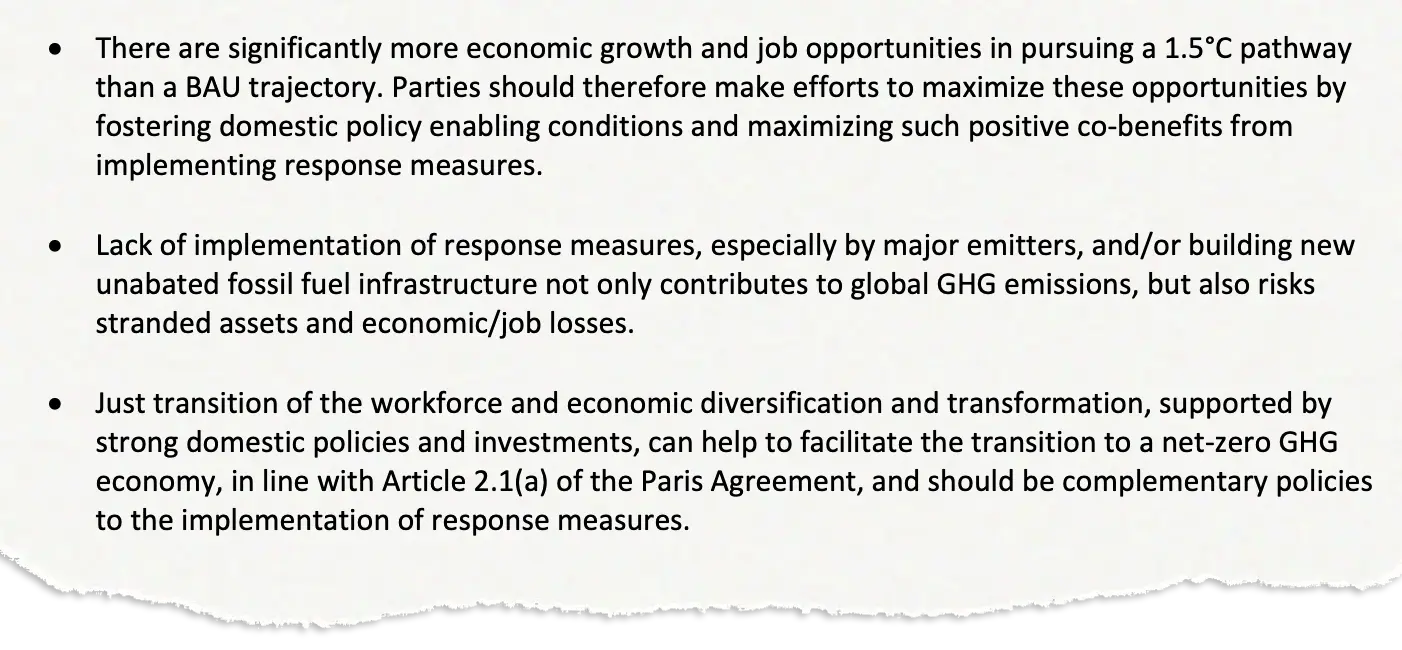 US submission to the global stocktake on response measures. 