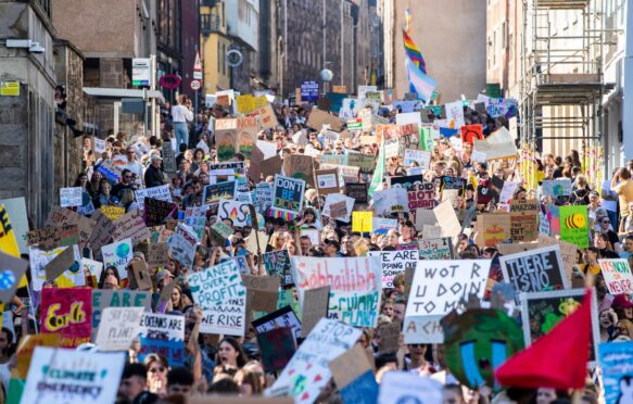 Climate march in Edinburgh.