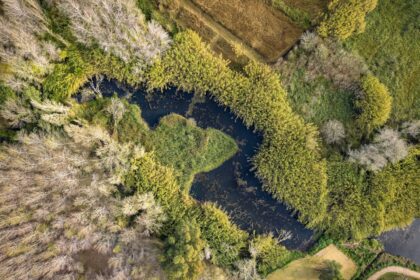 Aerial view of the Ullals de Baltasar sources, Catalonia, Spain.