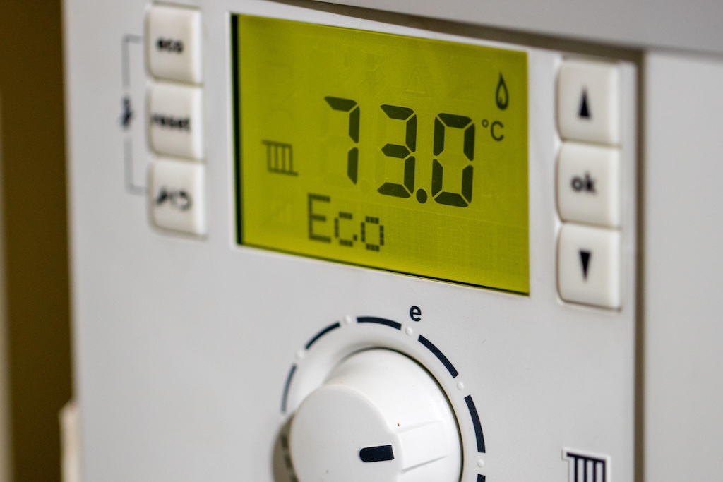 Gas boiler control panel