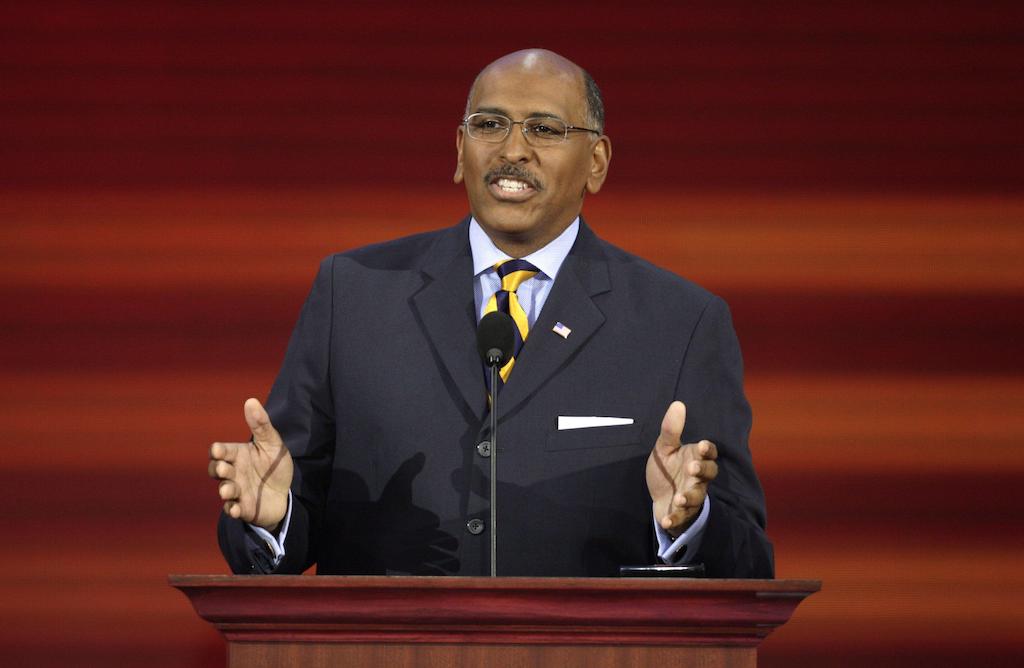 Michael Steele speaks at the Republican National Convention in St. Paul, Minnesota on 3 September 2008.