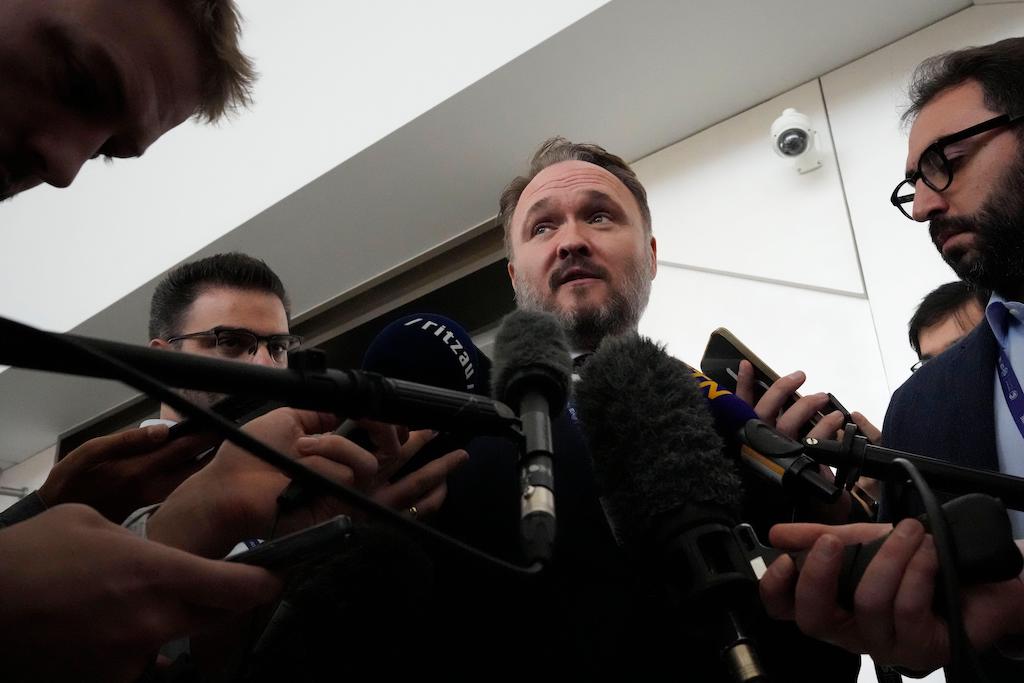 Denmark's Minister for Climate Dan Jorgensen speaks to members of the media at the COP28 U.N. Climate Summit in Dubai, United Arab Emirates, on 13 December 2023.