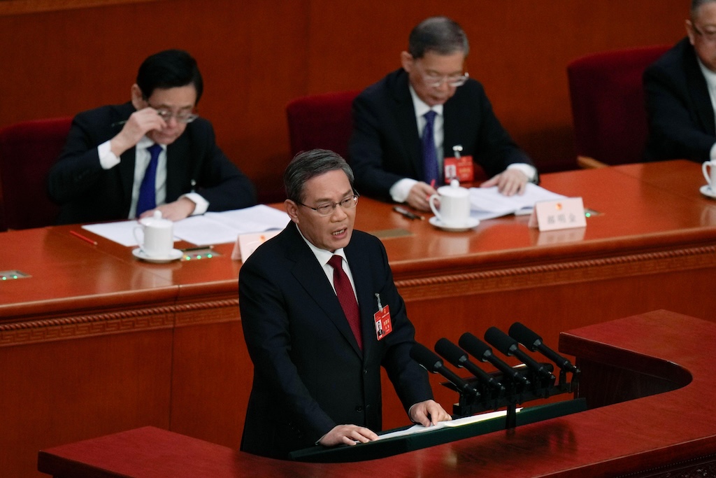 Li Qiang during the opening session of the National People's Congress (NPC) in Beijing, China