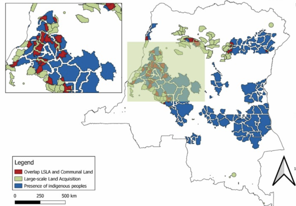 Map of large-scale land acquisitions in the DRC