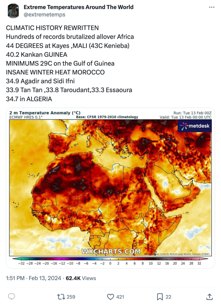 Extreme Temperatures Around The World on X: CLIMATIC HISTORY REWRITTEN