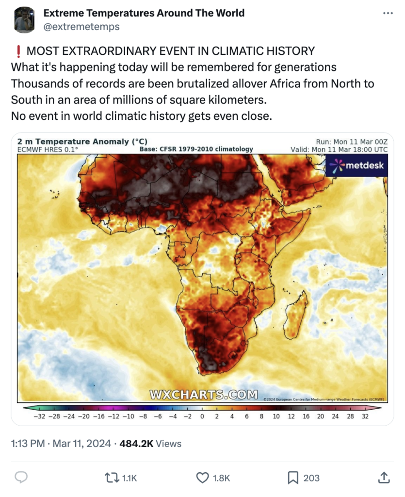 Extreme Temperatures Around The World on X: MOST EXTRAORDINARY EVENT IN CLIMATIC HISTORY