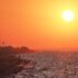 Sunset during heatwave at Minster on Sea, Kent, UK, June 2023.