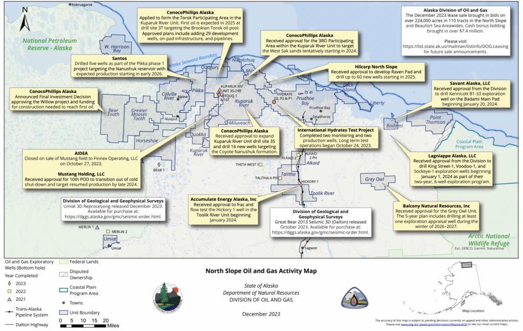 Oil and gas activity in Alaska’s north slope. Credit: Alaska Department of Natural Resources