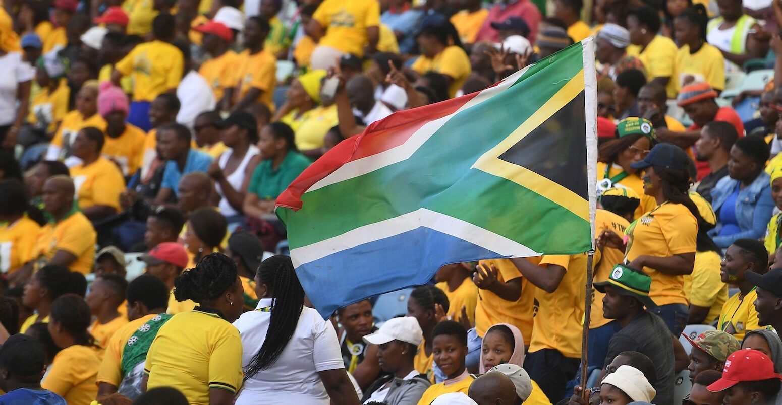 Members of the ANC gather at the Moses Mabhida stadium in Durban, South Africa, 12 January 2019.