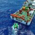 Deep-sea heavy-duty mining vehicle Pioneer II undergoing a sea trial, Beijing, China. Image ID: 2XH70MR