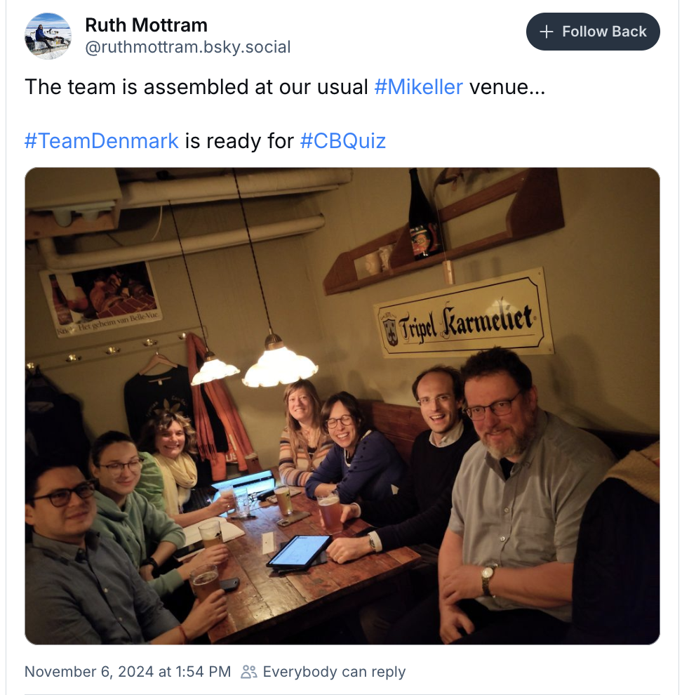 Ruth Mottram on Bluesky: The team is assembled at our usual