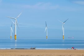 Teesside Offshore wind farm at Redcar, north east England.