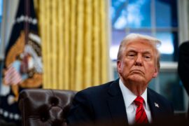 US President Donald Trump during an executive order signing, February 2025.