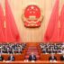 Chinese President Xi Jinping and other leaders including seated at the at the Great Hall of the People in Beijing.