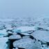 Arctic sea ice in Svalbard, Norway in June.