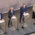 German coalition leaders brief the media after reaching an agreement between their parties on a new government.