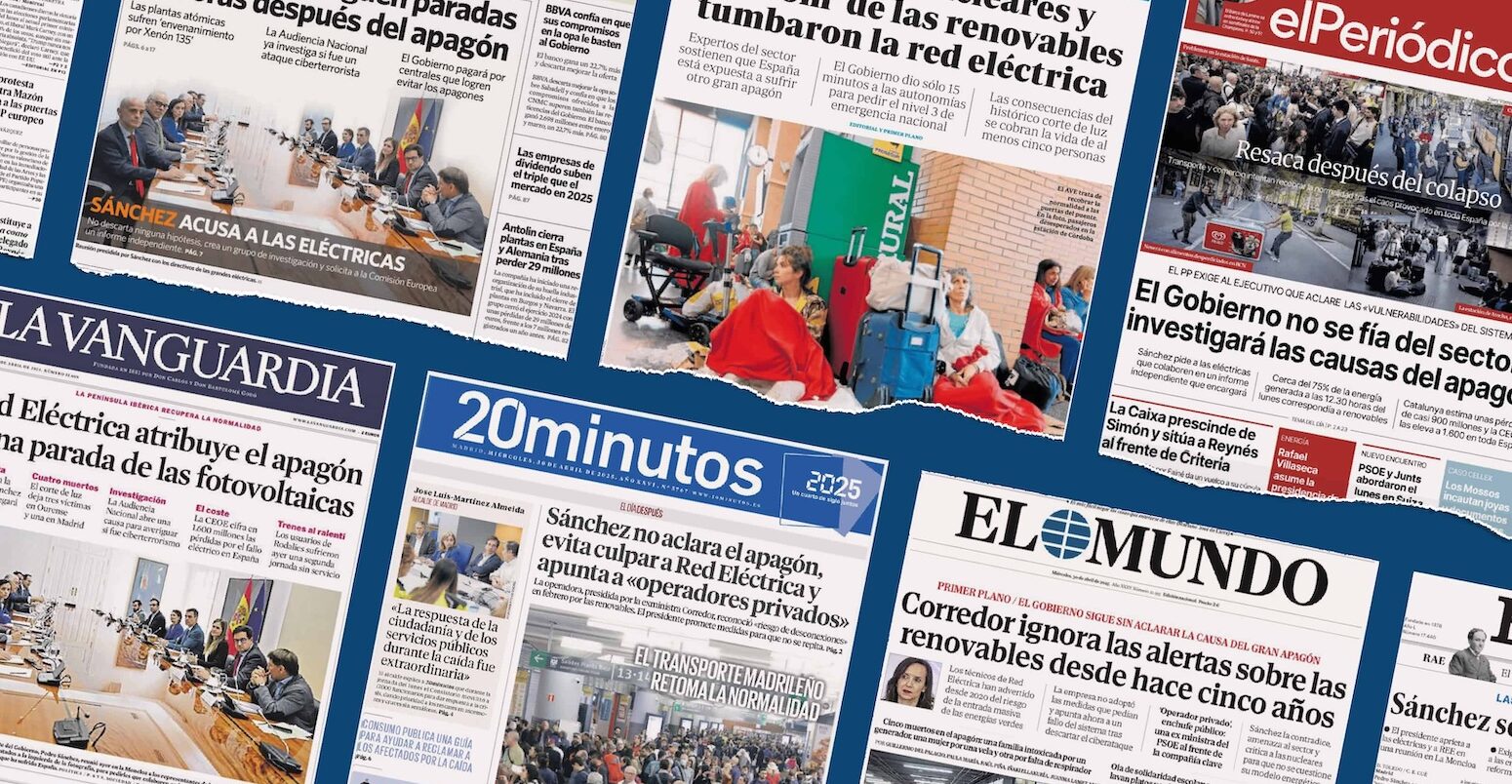 Montage of newspapers by Kerry Cleaver for Carbon Brief.