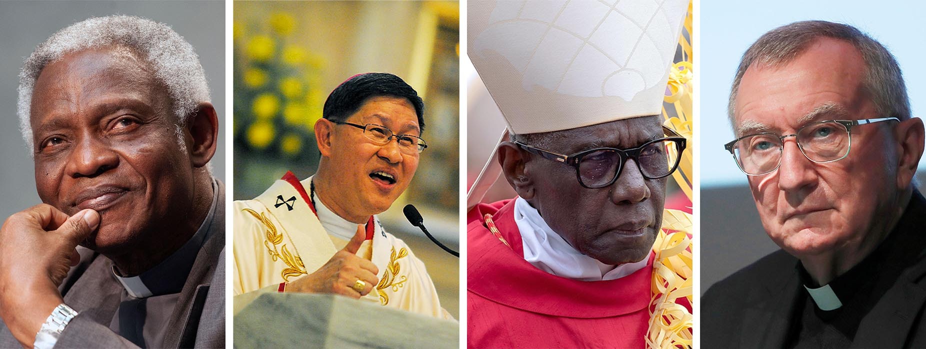 Papal candidates (left to right) Peter Turkson, Luis Antonio Tagle, Robert Sarah and Pietro Parolin.