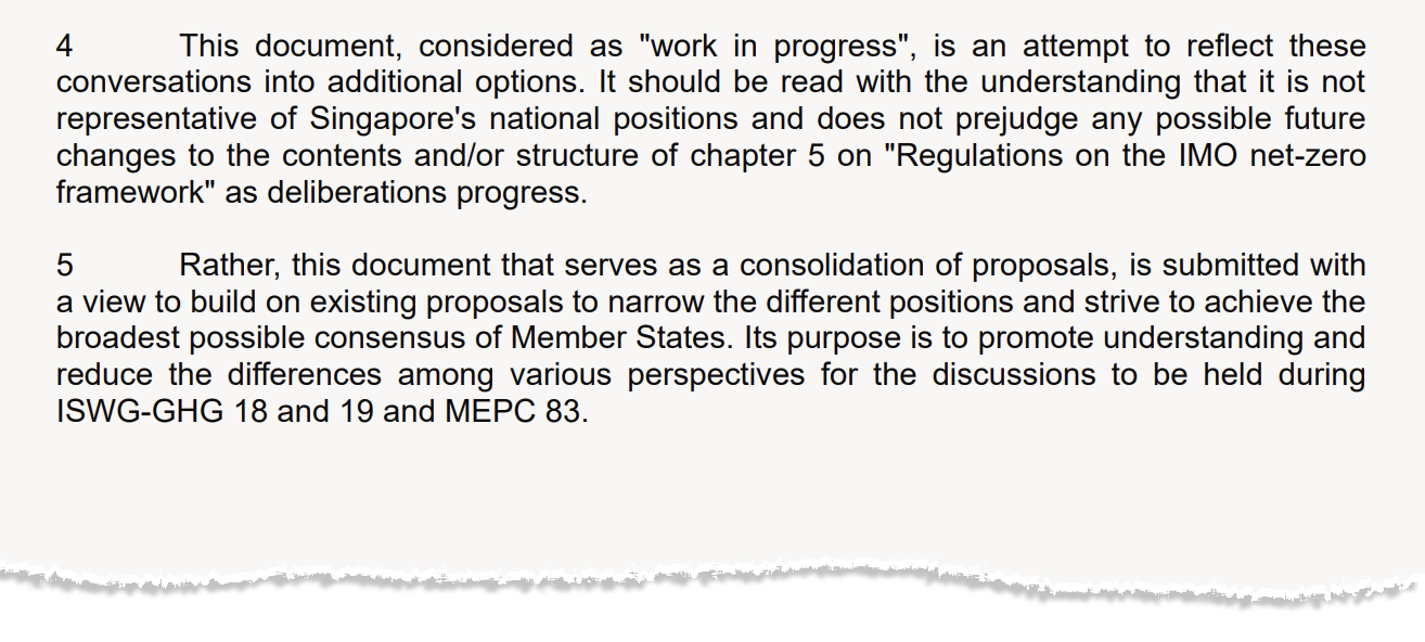 Extract from Singapore’s proposal.