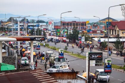 The city centre of Goma, Democratic Republic of Congo.