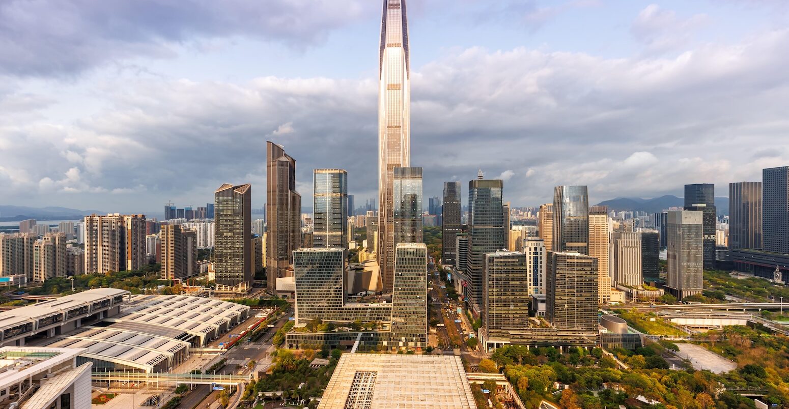 A cross-section of Shenzhen's skyline.