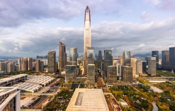 A cross-section of Shenzhen's skyline.