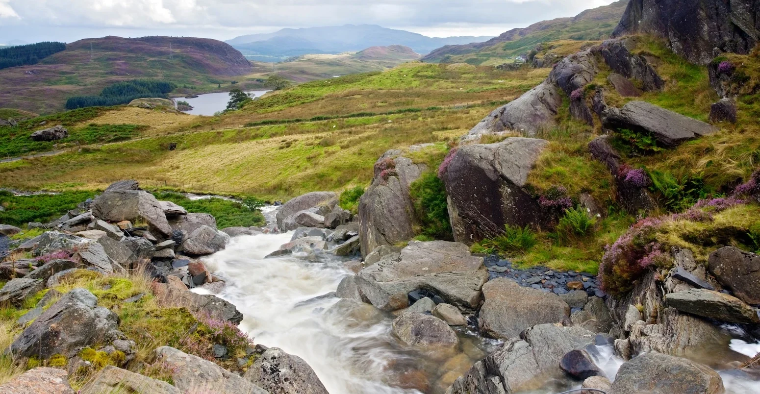 Stream in Snowdonia national park, UK.