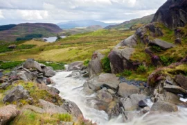 Stream in Snowdonia national park, UK.