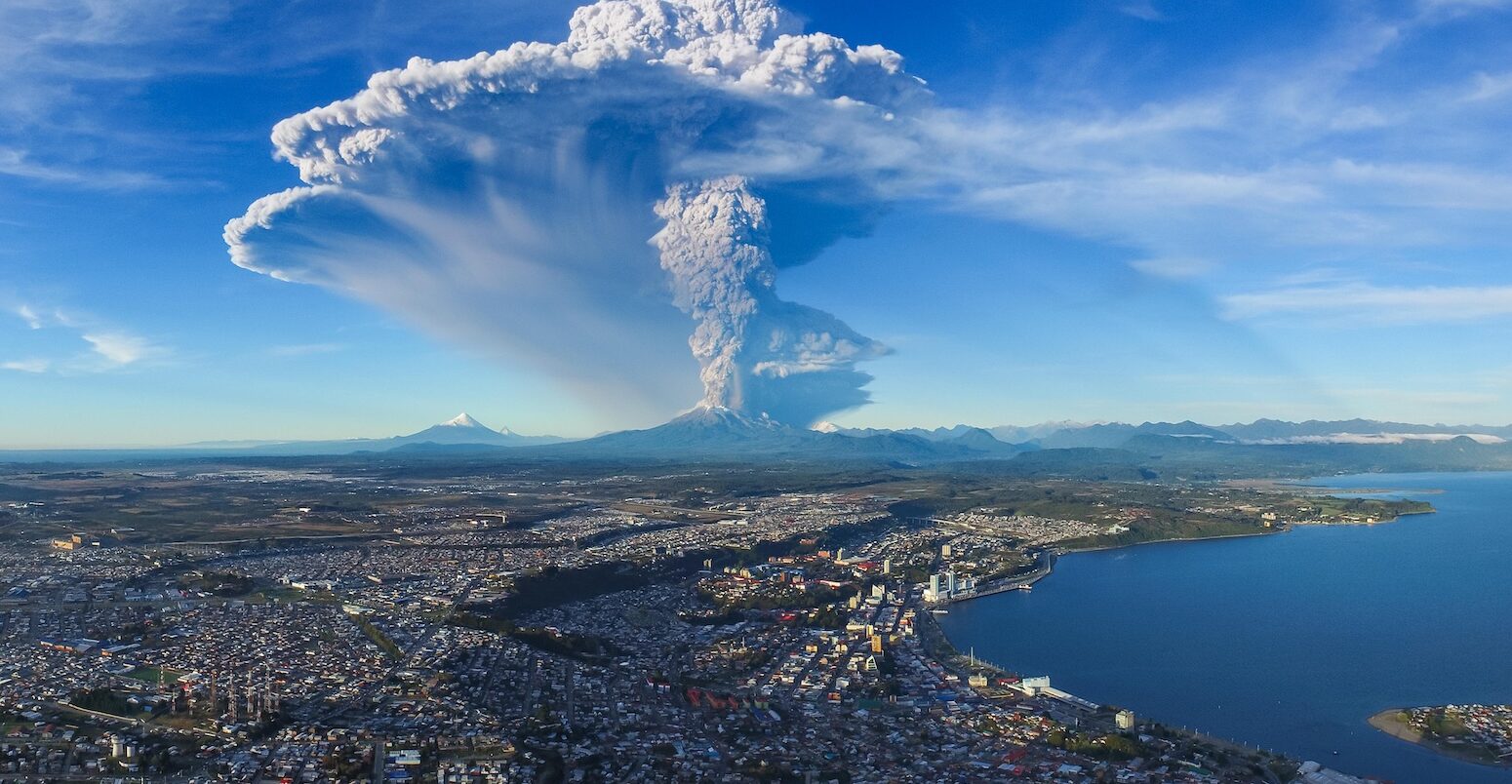 The eruption of the Calbuco volcano, Chile.
