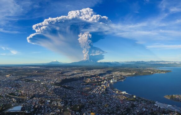 The eruption of the Calbuco volcano, Chile.