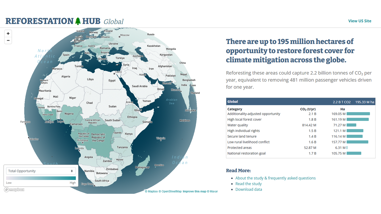 The Global Reforestation Hub homepage