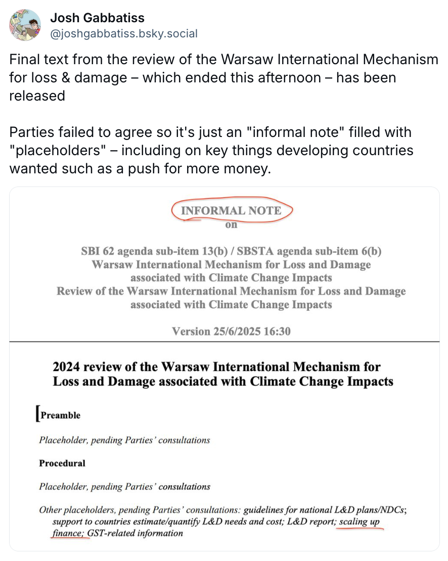 Josh Gabbatiss on Bluesky: Final text from the review of the Warsaw International Mechanism 