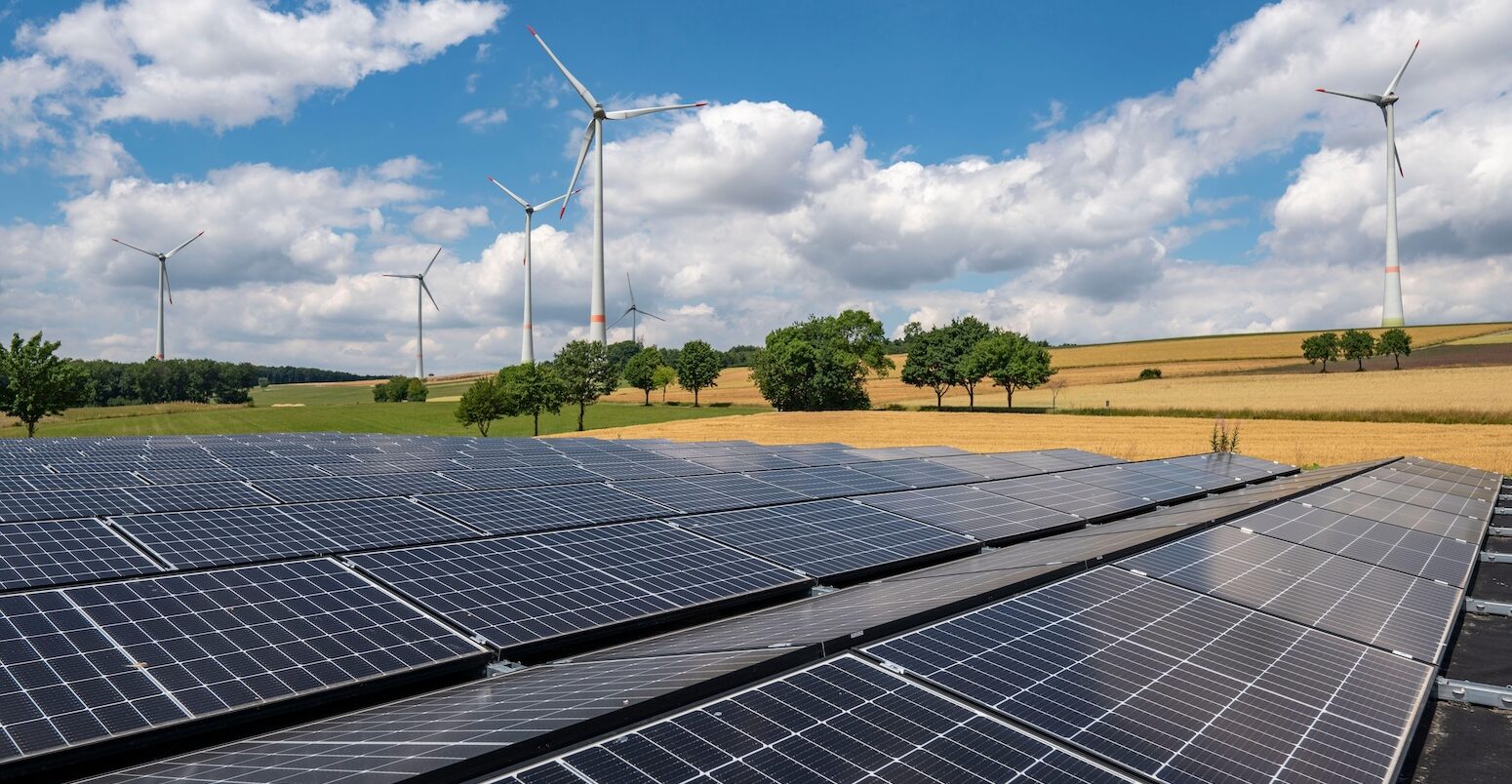 Wind and solar farm, Germany.