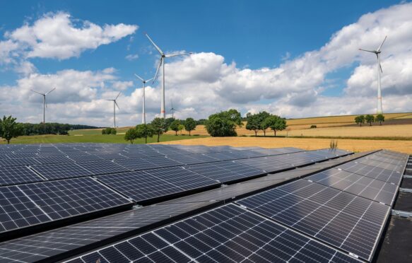 Wind and solar farm, Germany.