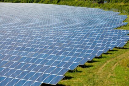 A solar park in North Rhine-Westphalia, Germany.