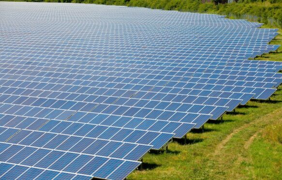 A solar park in North Rhine-Westphalia, Germany.